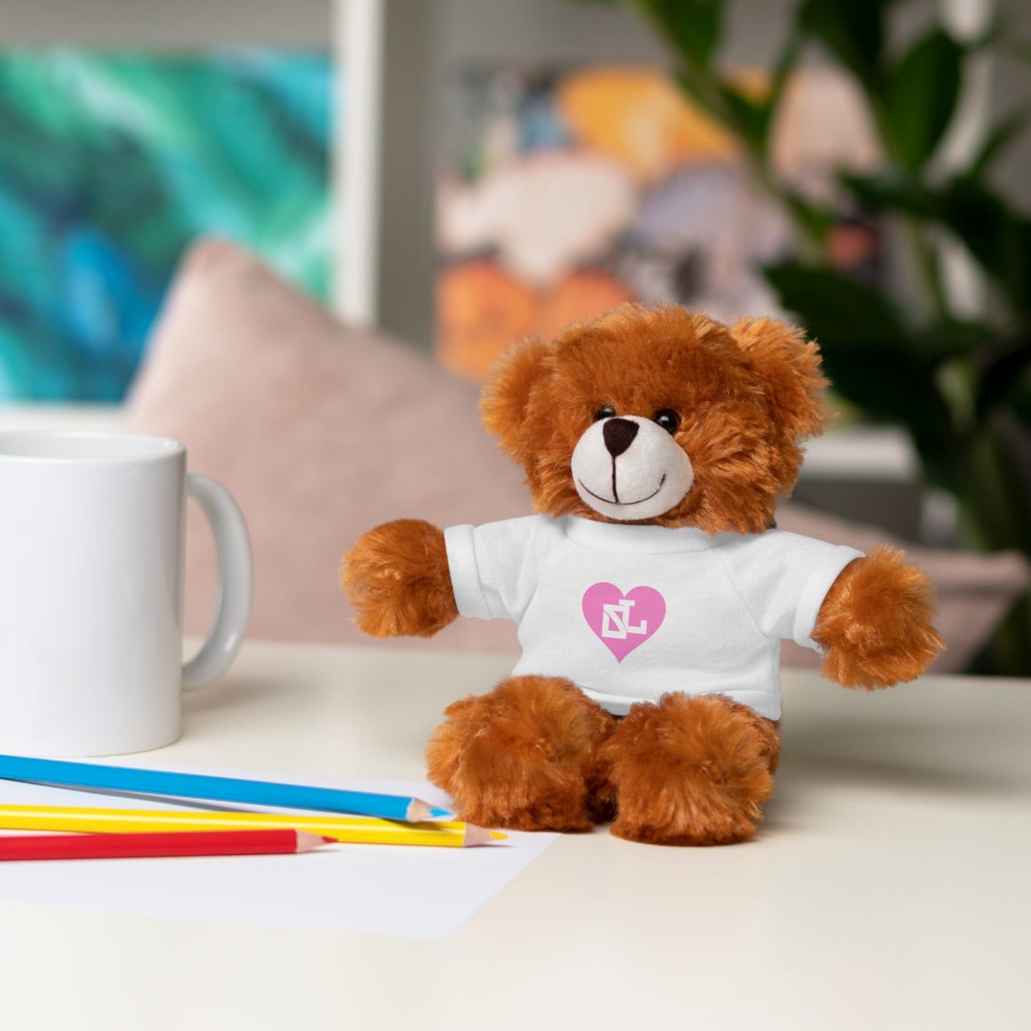 Adorable Stuffed Bear with Heart Tee - Perfect Gift for Kids & Celebrations