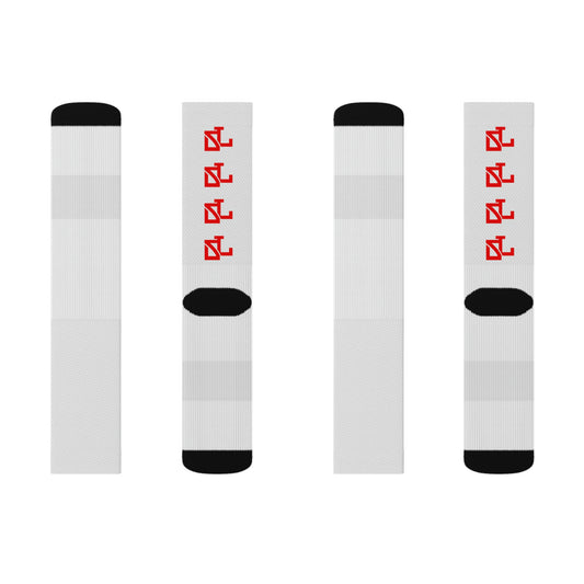 Skylit Music Socks (wht/red)